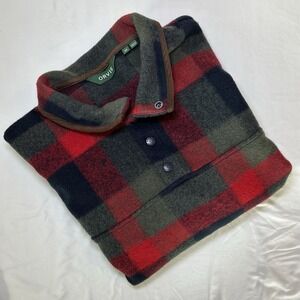 Orvis Style #2ERX‎ Green Mountain Snap Neck Pullover Plaid Mens Size M